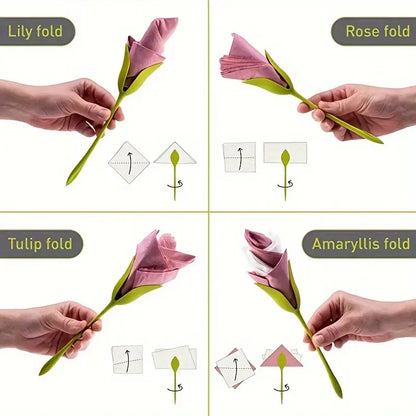 Avelena | Servietten Blumenformer Set | 2 Stück | Kreative Tischdeko für Hochzeit, Sommer & Feste