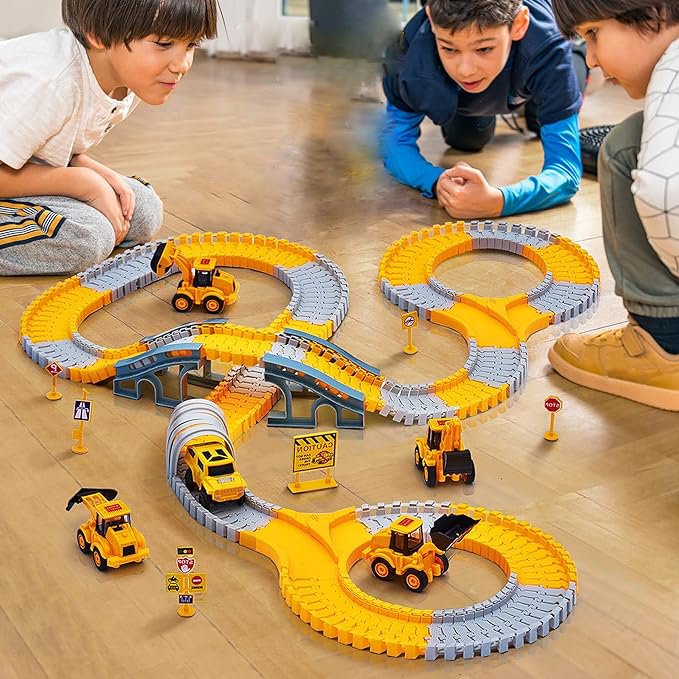 Avelena | Track Flexibles Rennbahn mit Led Fahrzeugen