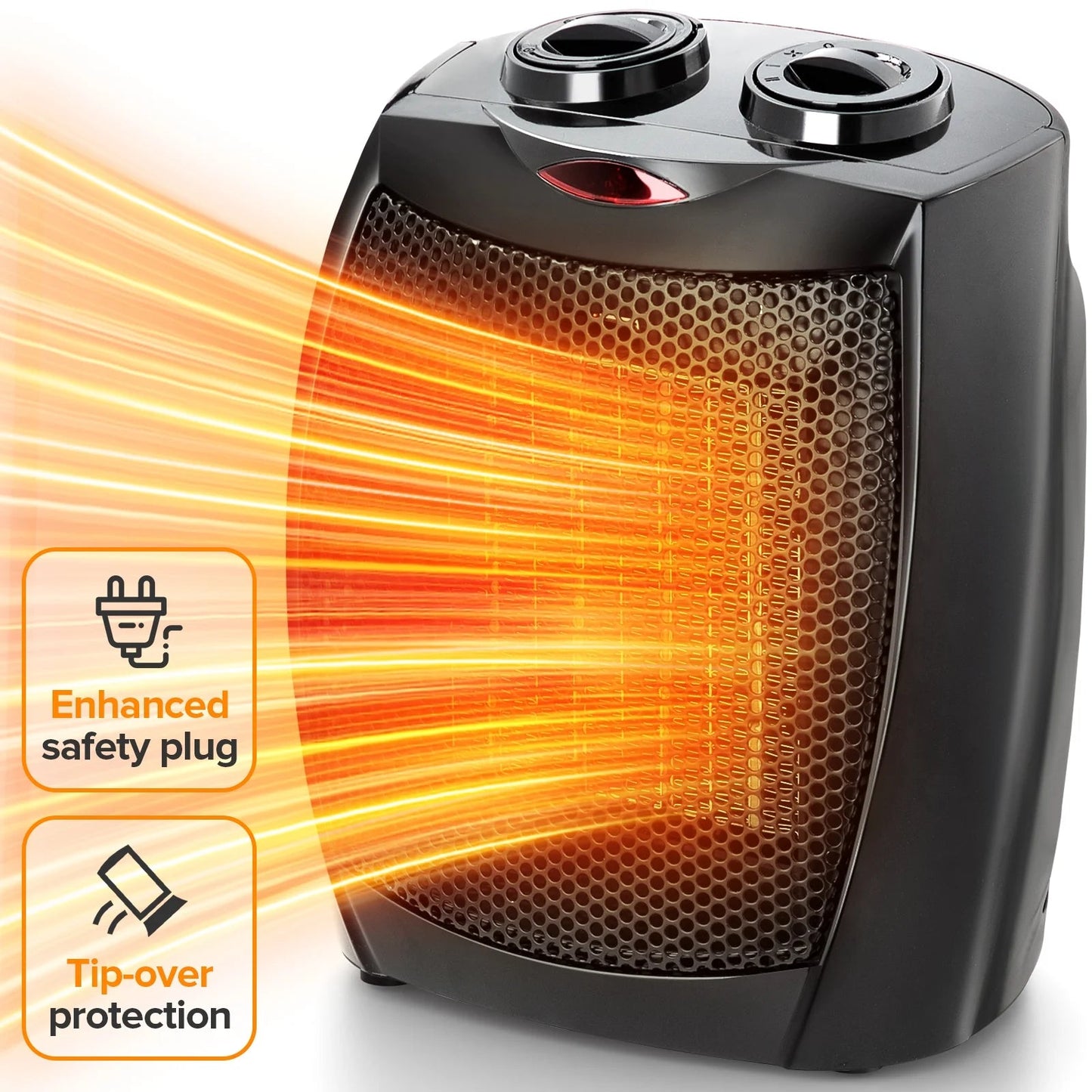 Avelena | Tragbarer Kompakter 950W/1500W Heizlüfter mit Thermostat - ETL Zertifiziert