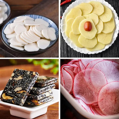 Avelena | Manueller Multifunktions-Lebensmittelschneider – Robuster Fleisch- & Gemüseschneider für Tiefkühlware