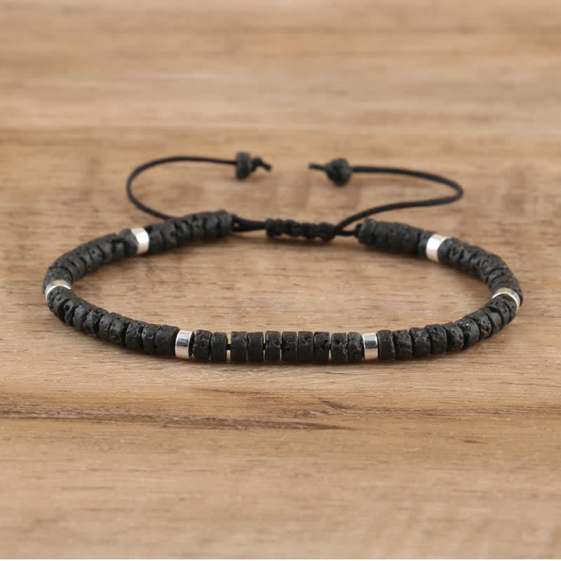 Avelena | Geflochtenes Armband mit 2,4 Mm Natursteinrollen Seraphina