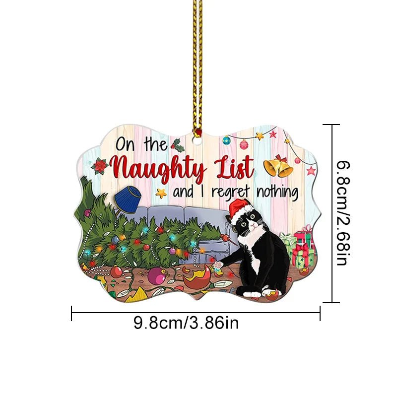 Avelena | Acryl Schwarze Katze Weihnachtsornamente Set – Niedliche Baumanhänger für Hochzeiten, Partys und festliche Wohnkultur