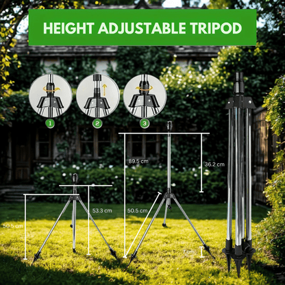 Avelena | TurboSpray Verstellbarer 360° GartenSprinkler – Edelstahl Rotierendes Rasenbewässerungssystem