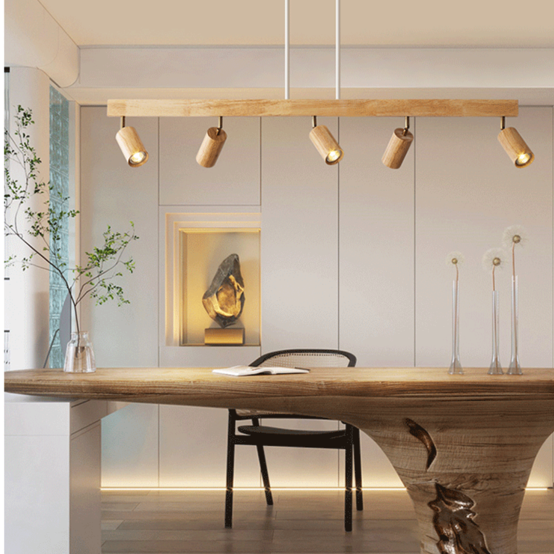 Avelena | EcoLux verstellbarer Holz-Deckenstrahler mit LED-Glühbirne enthalten