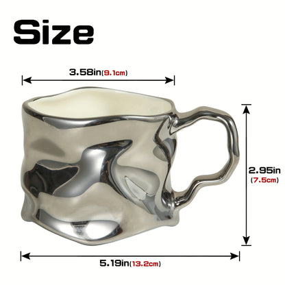 Avelena | CreArt Becher – Handgemachter Keramikkaffeebecher mit einzigartigem zerknittertem Design