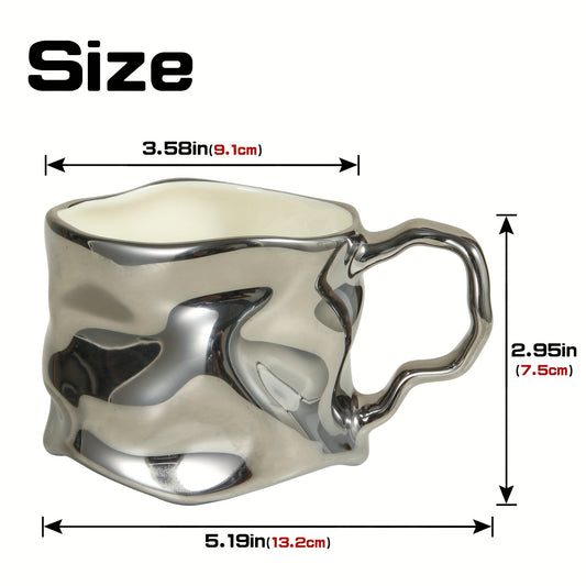 Avelena | CreArt Becher – Handgemachter Keramikkaffeebecher mit einzigartigem zerknittertem Design