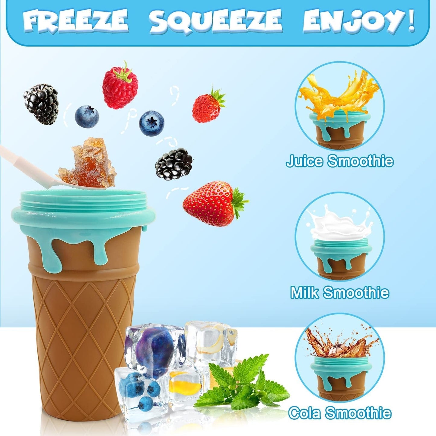 Avelena | 500Ml Große Slushy-Becher für Schnelle Gefrorene Smoothies und Eiscreme