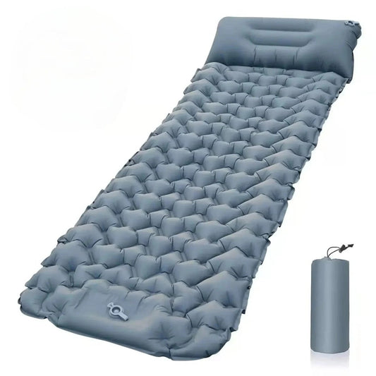 Avelena | AirTrek Mat – Aufblasbare Campingmatratze mit Fußpumpe und eingebautem Kissen