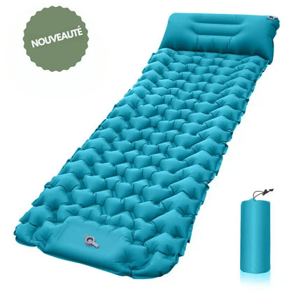 Avelena | AirTrek Mat – Aufblasbare Campingmatratze mit Fußpumpe und eingebautem Kissen