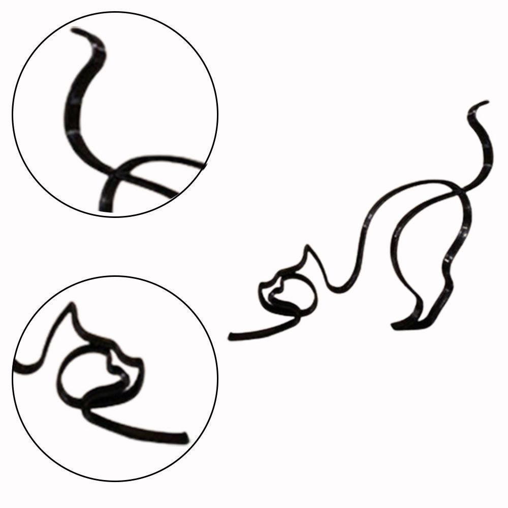 Avelena | Tier Kunst Eisen Skulptur Retro Metall schwarze Linien Katze Hund Schreibtisch Ornament