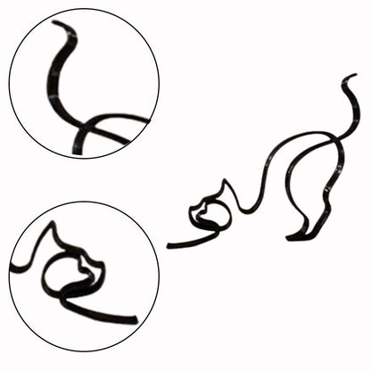 Avelena | Tier Kunst Eisen Skulptur Retro Metall schwarze Linien Katze Hund Schreibtisch Ornament