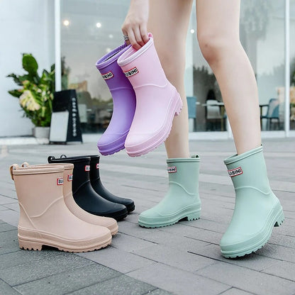 Avelena | AquaStride 2.0 | Stylische wasserdichte Regenstiefel bis zur Mitte der Waden für Damen