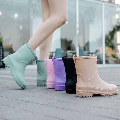 Avelena | AquaStride 2.0 | Stylische wasserdichte Regenstiefel bis zur Mitte der Waden für Damen