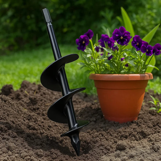Avelena | SoilBuster Gartenbohrer - 3-Zoll Schwerlast-Spiralenwerkzeug zum Pflanzen von Zwiebeln, Blumen und Gemüse