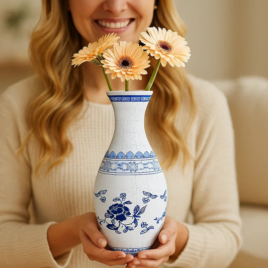 Avelena | Edle 3D Puzzle Vase - Verwendbar für echte Blumen