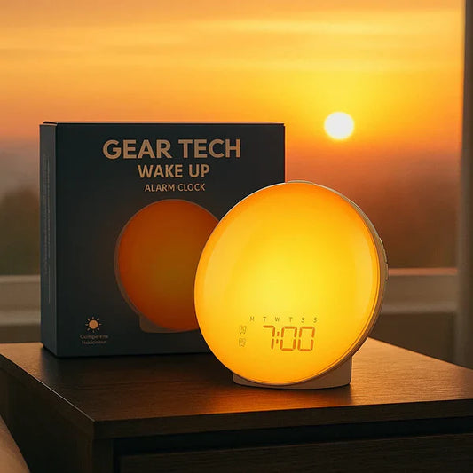 Avelena | Wake-Up Sun Lamp Clock | Gradual Sunrise Light & Customizable Sounds for Gentle Mornings