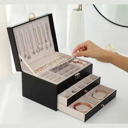 Avelena | AURELIA BOX – Mehrschichtiger Leder Schmuck Organizer für stilvolle Aufbewahrung