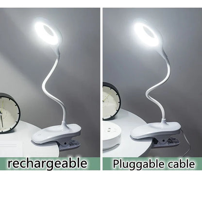 Avelena | Wiederaufladbare LED Tischlampe mit Clip – Einstellbare Schreibtischleuchte für Homeoffice und Studium