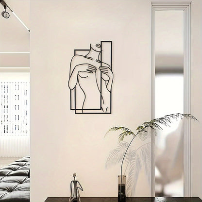 Avelena | LineaArt Metall Wanddekoration - Moderne Minimalistische Wandkunst für Schlafzimmer