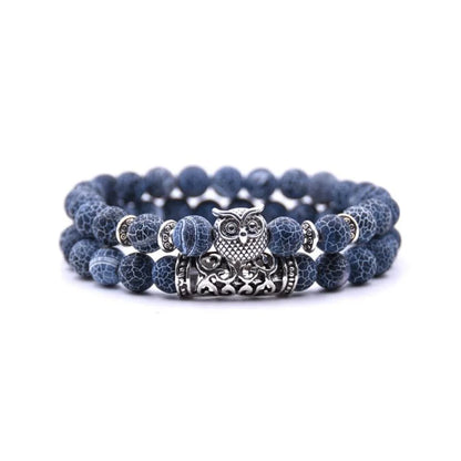 Avelena | Eule Charme Naturstein Armband