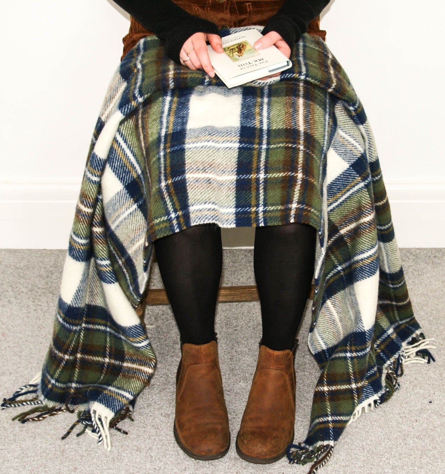 Avelena | Tartan Reine Neue Wolle Decke Gedämpft Blau Stewart