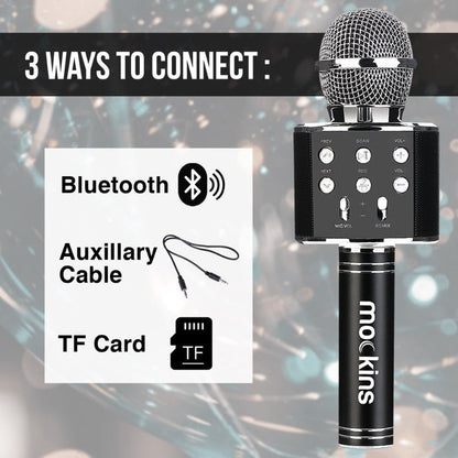 Avelena | Tragbares Karaoke-Mikrofon - Mikrofon mit integriertem Bluetooth-Lautsprecher - Kompatibel mit IOS- und Android-Geräten