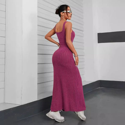 Avelena | Ärmelloses Kleid aus Rippstrick