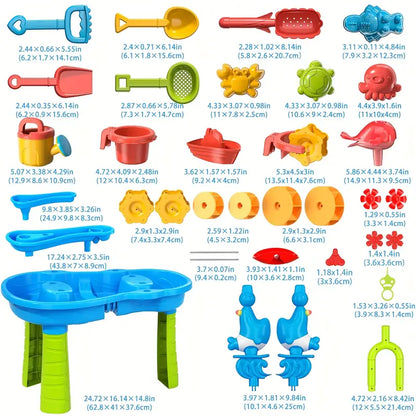 Avelena | 3-Layer Sand- und Wassertisch | Spaßiges und lehrreiches Spielset für Kinder im Alter von 1–5