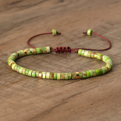 Avelena | Geflochtenes Armband mit 2,4 Mm Natursteinrollen Seraphina
