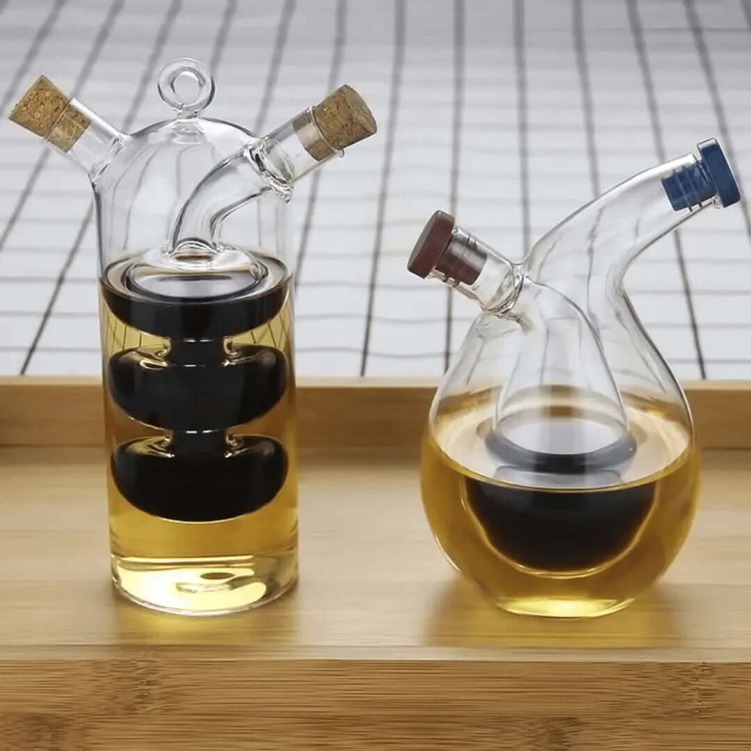 Avelena | Doppelter Öl & Essigspender aus Glas