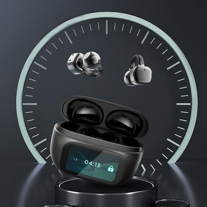 Avelena | Clip-On Ohr LCD Vollfarb-Touchscreen Audio Drahtlose Kopfhörer