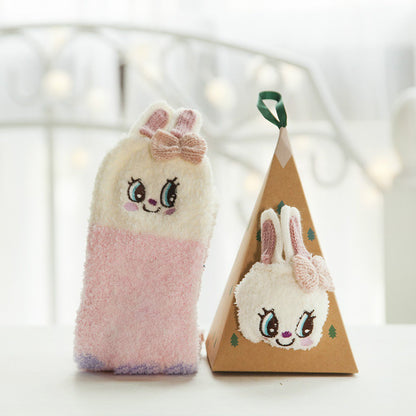 Avelena | Weihnachts-Socken im Geschenkbox-Design | Flauschige Haus- & Kuschelsocken | Universalgröße
