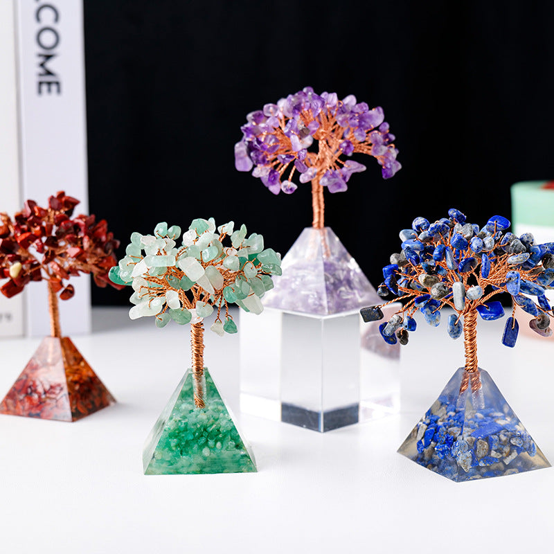 Avelena | Naturstein Kies Pyramidensockel Feng Shui Baum