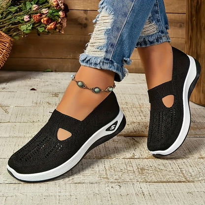 Avelena Leichte Strick-Cut-Out Sneaker für Damen | Atmungsaktiv für den Alltag