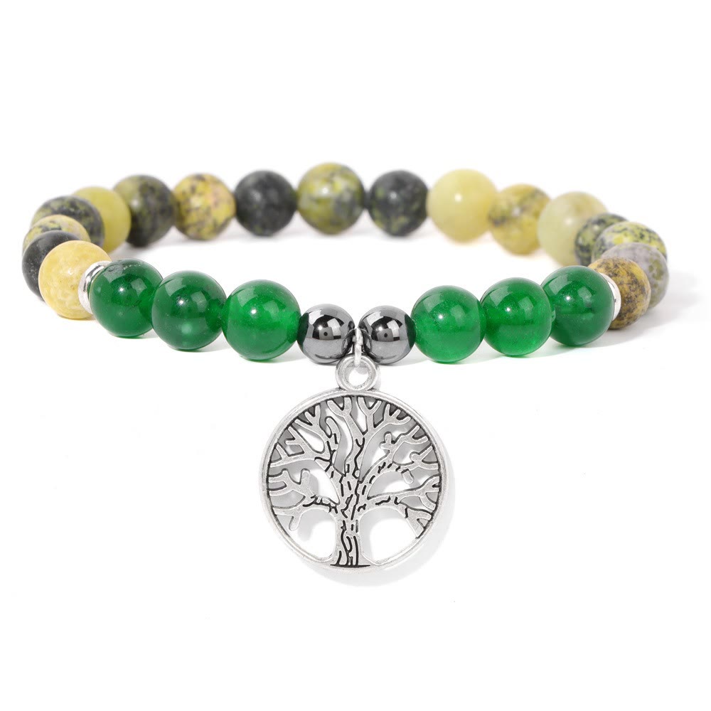 Avelena | Mila Armband mit Natürlichen Kristallen und Lebensbaum Design