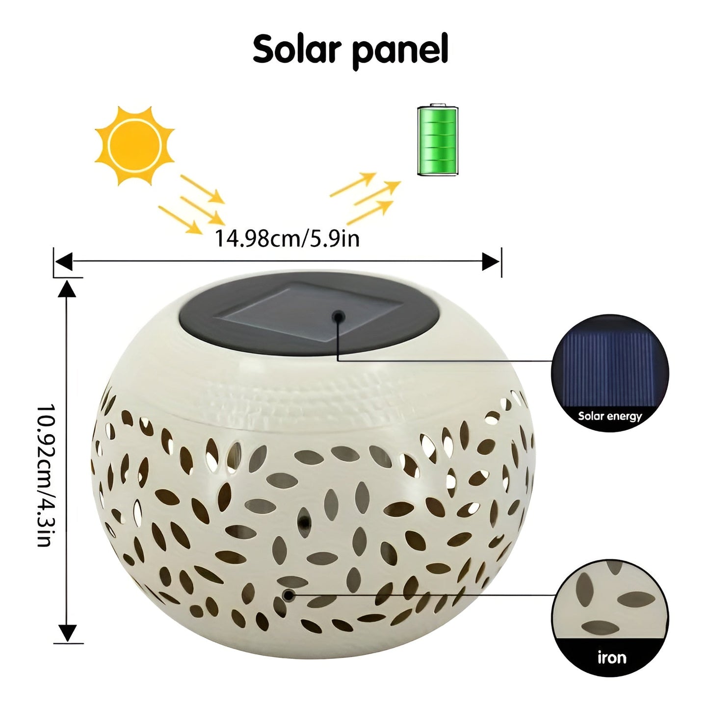 Avelena | Elegante Solar-Gartenleuchte mit Punkten Stimmungsvolle Außenbeleuchtung