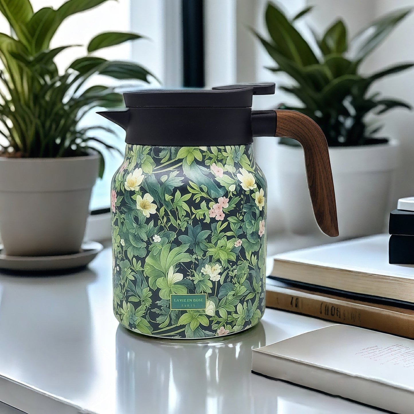 Avelena | Vintage Floral Pattern Tee-Thermoskanne – Eingebauter Infuser