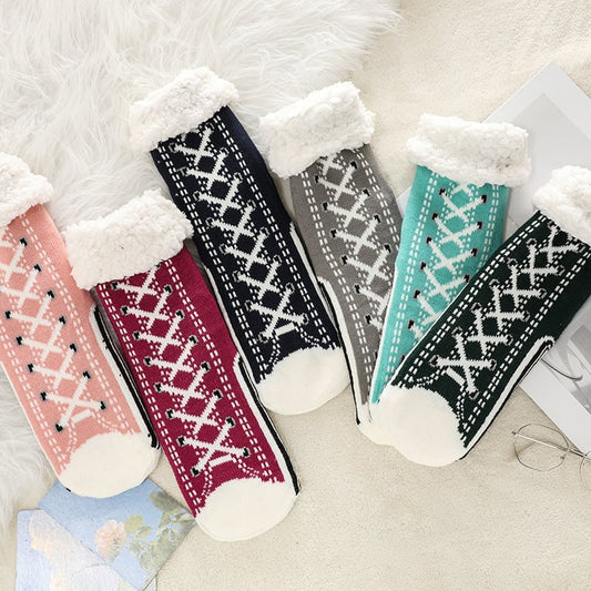 Avelena | Ultra-dicke Cashmere Hausschlappen Socken (Einheitsgröße passt den meisten)