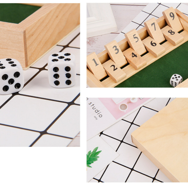 Avelena | Shut The Box Spiel - Spaß Tisch Mathematikspiel für Erwachsene & Kinder
