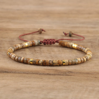 Avelena | Geflochtenes Armband mit 2,4 Mm Natursteinrollen Seraphina