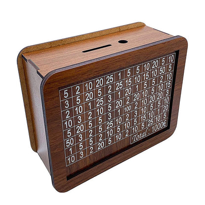 Avelena | Sparschwein aus Holz mit Zähler