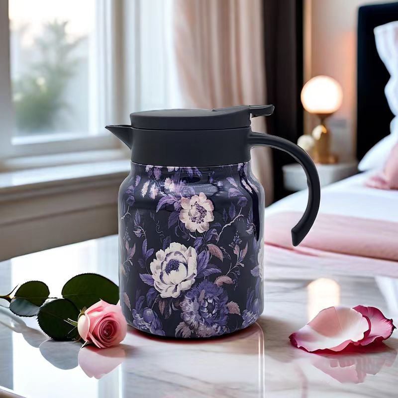 Avelena | Vintage Floral Pattern Tee-Thermoskanne – Eingebauter Infuser