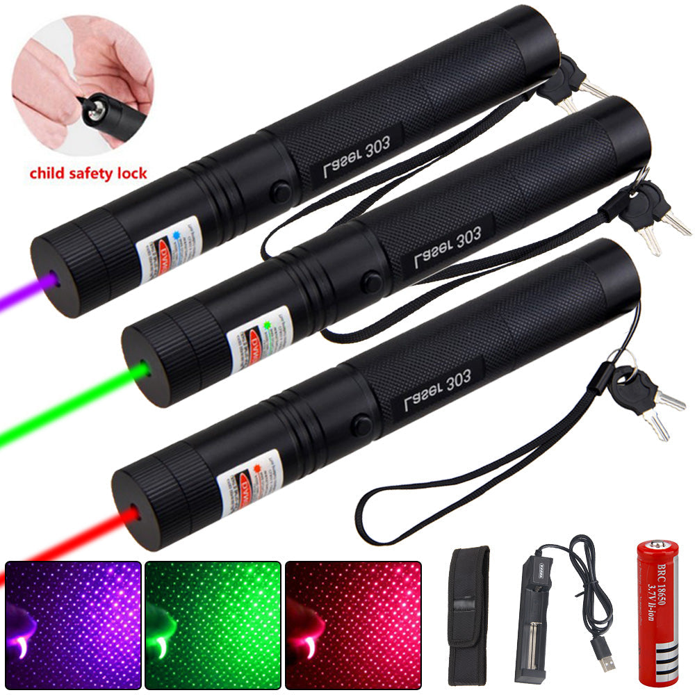 Avelena | Zelara-Power Laserpointer 303 - Wiederaufladbarer sichtbarer USB-Laserpointer mit hoher Leistung