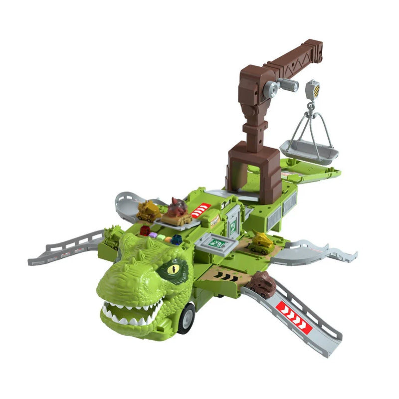 Avelena | Neues Dinosaurier Verwandlungs Technisches Lastwagen Schienen Spielzeug Set