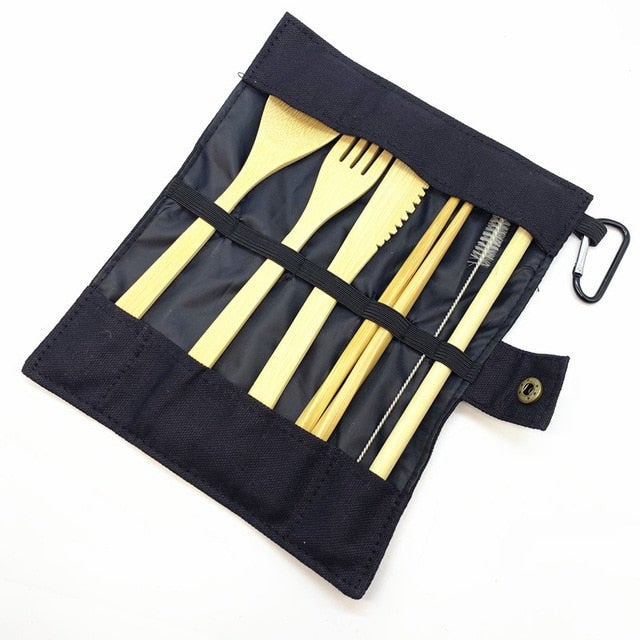 Avelena | Bamboo Besteckset mit tragbarem Etui