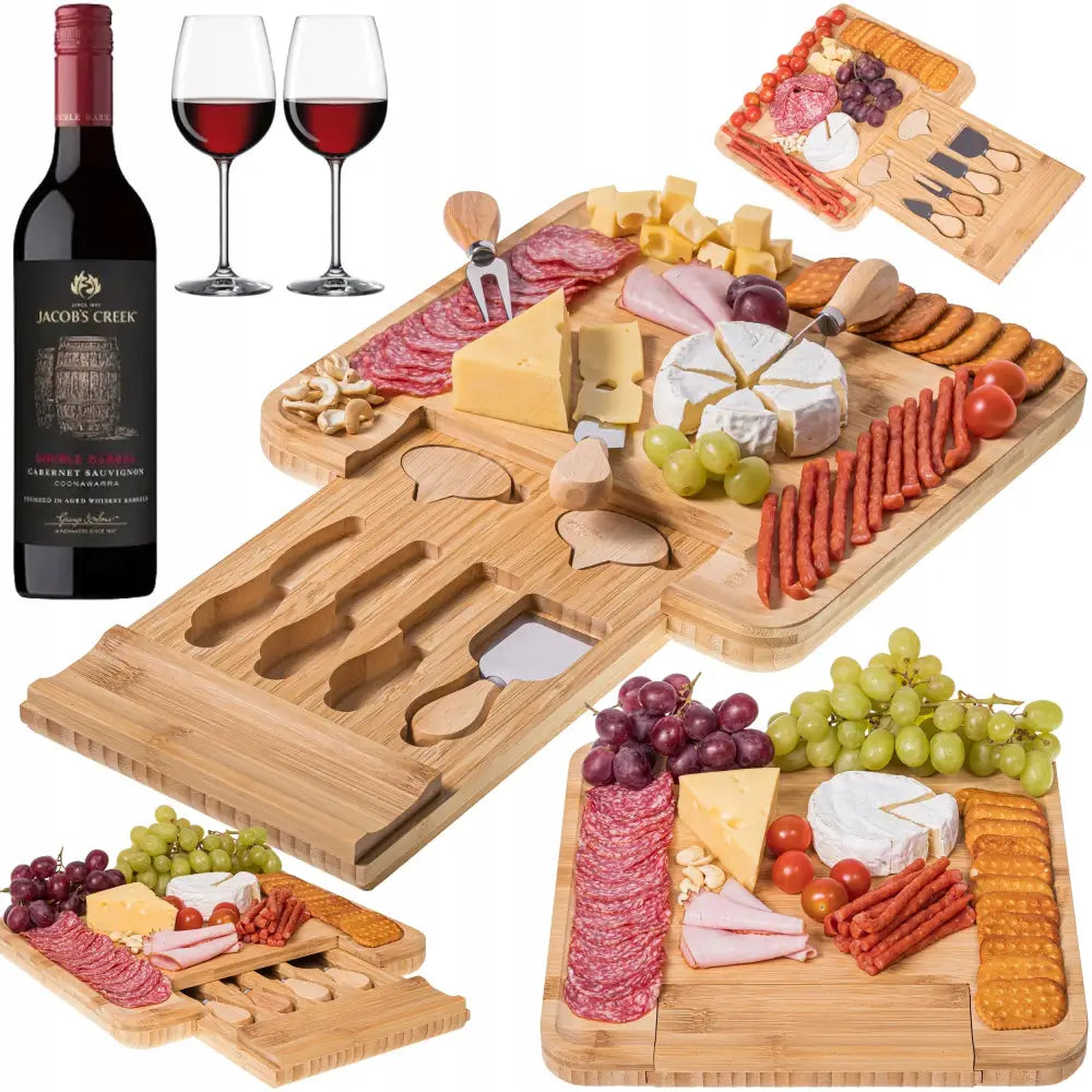 Avelena | Bambusbrett Xl für Ostern und Snacks mit Messer-Set