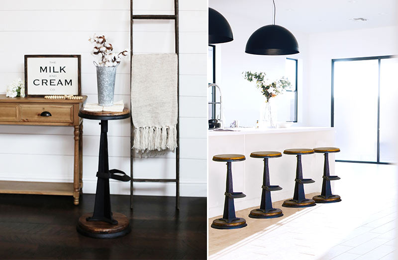 Avelena | Rund Industrieller Barhocker
