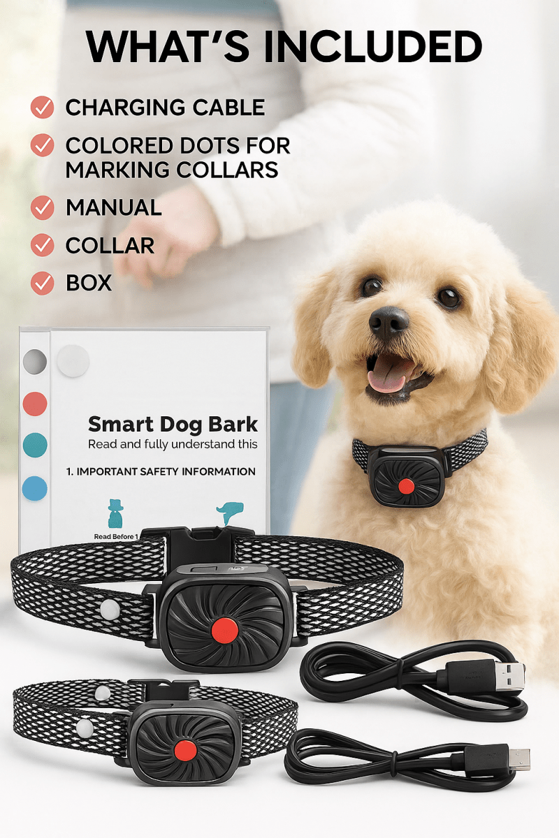 Avelena | BarkLess Nano – Sanfter Anti-Bellhalsband für Welpen & kleine Hunde
