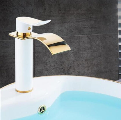 Avelena | Waschtischarmatur Wasserfallarmatur Messing Waschtischarmatur Mischbatterie