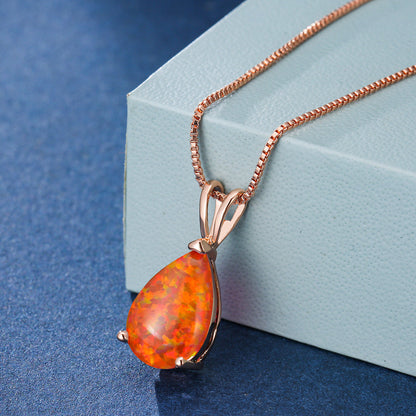 Avelena | Minimalist Drop Opal Pendant Necklace Selina